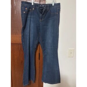 SOUL OF WISDOM Womens Jeans Slim Boot Cut Blue Denim Size 14 Stretch